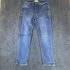 Stitches & Rivets Jeans Mens 34x28 Blue Denim Stretch Mid‎ Rise Straight Leg